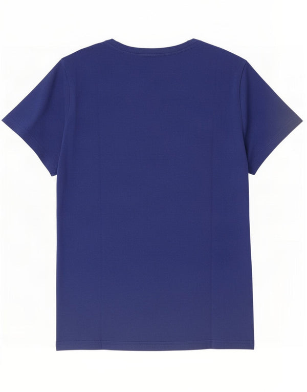 Adidas Dame Grafisk T-Shirt Top UK 8/10 Small Blue Cotton