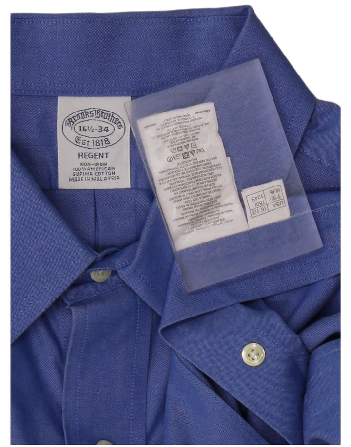 BROOKS BROTHERS Regent-skjorte til mænd Str. 16 1/2 Large Blue Cotton
