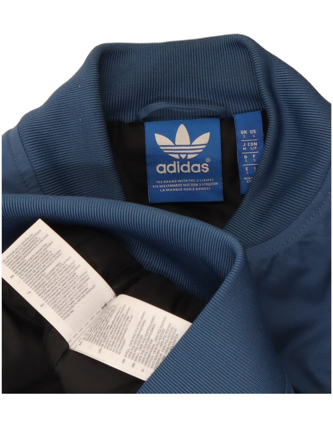Adidas Herre Bomber Jacket UK 36 Small Blue Polyester