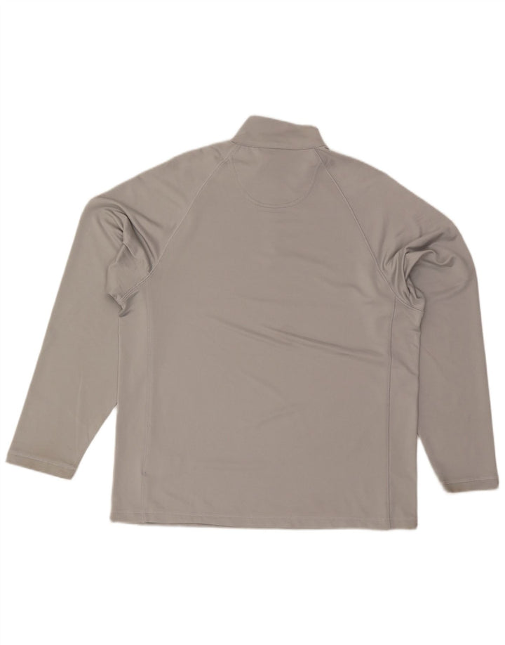 Adidas Herre Climawarm Pullover med lynlås-hals Træningsdragt Top Stor Grå Polyester