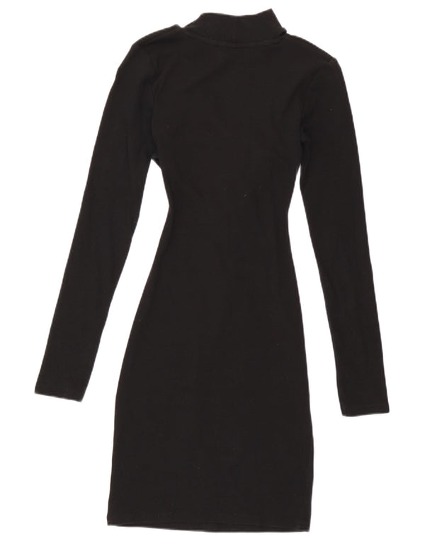 Zara Dame Langærmet Bodycon Kjole UK 8 Lille Sort