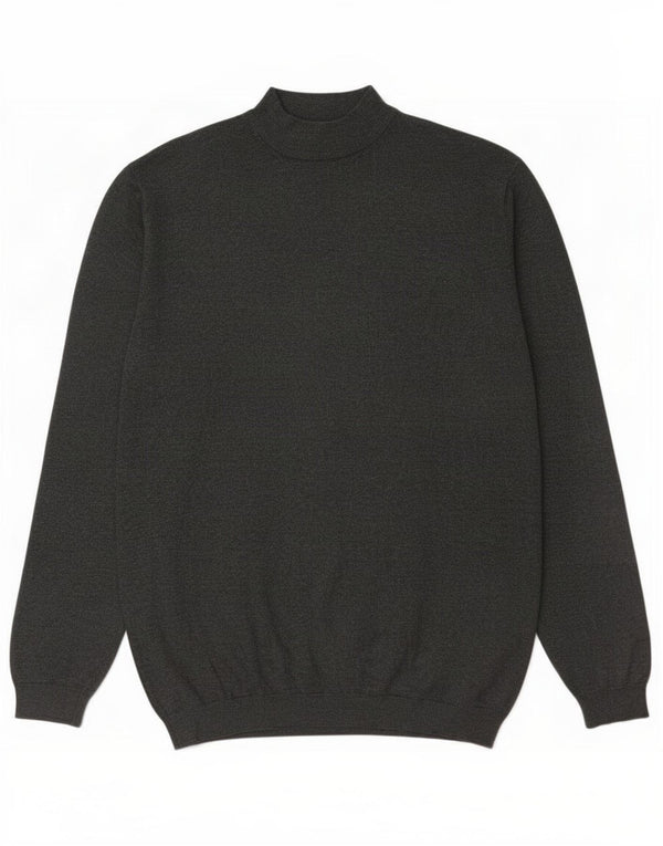 Zara Mens Turtle Neck Jumper Sweater Large Grey Viscose