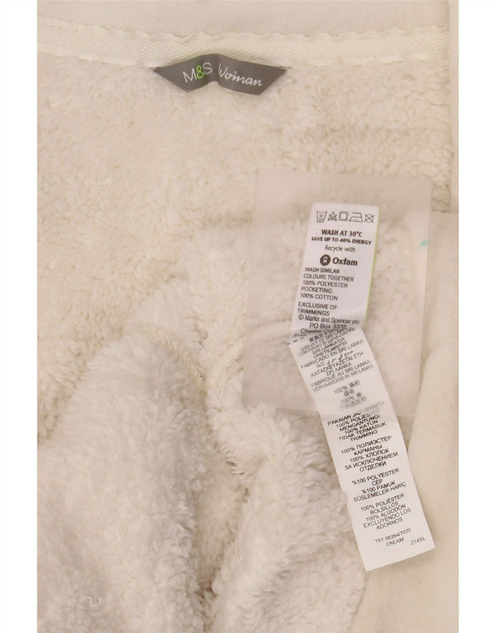 Marks & Spencer Fleecejakke til kvinder UK 20 2XL Hvid Bomuld