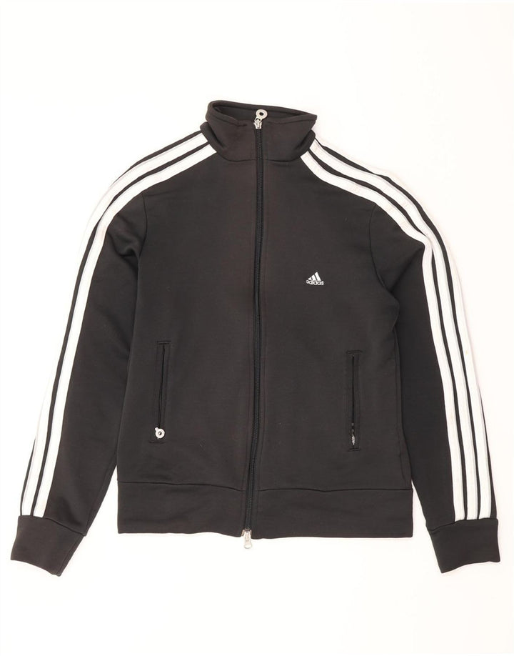 ADIDAS træningsdragt topjakke til kvinder UK 12 Medium Black Colourblock