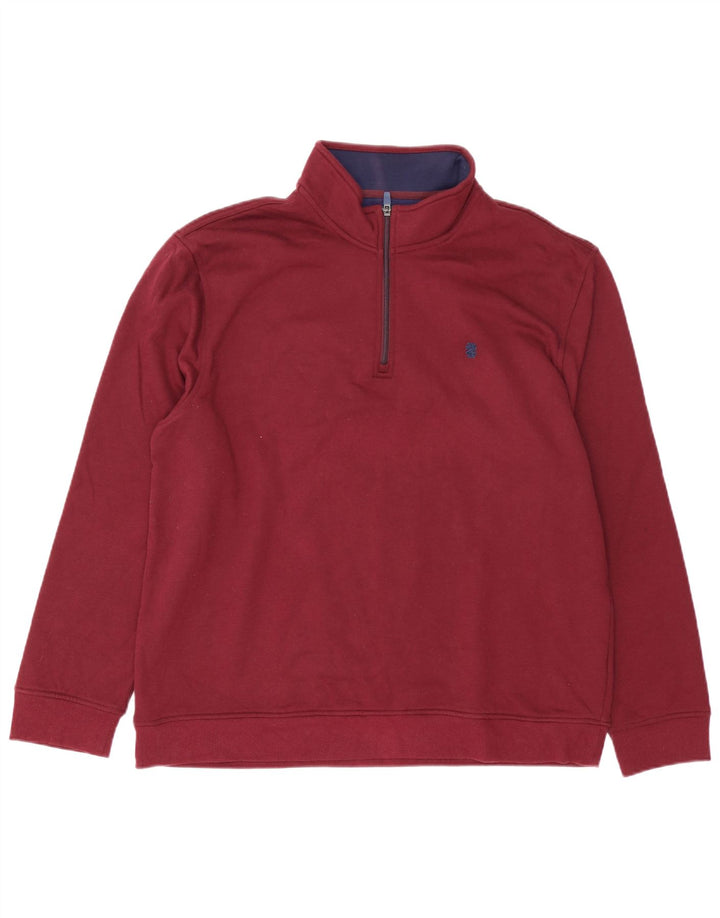 IZOD Sweatshirt med lynlås til mænd XL Burgundy Polyester