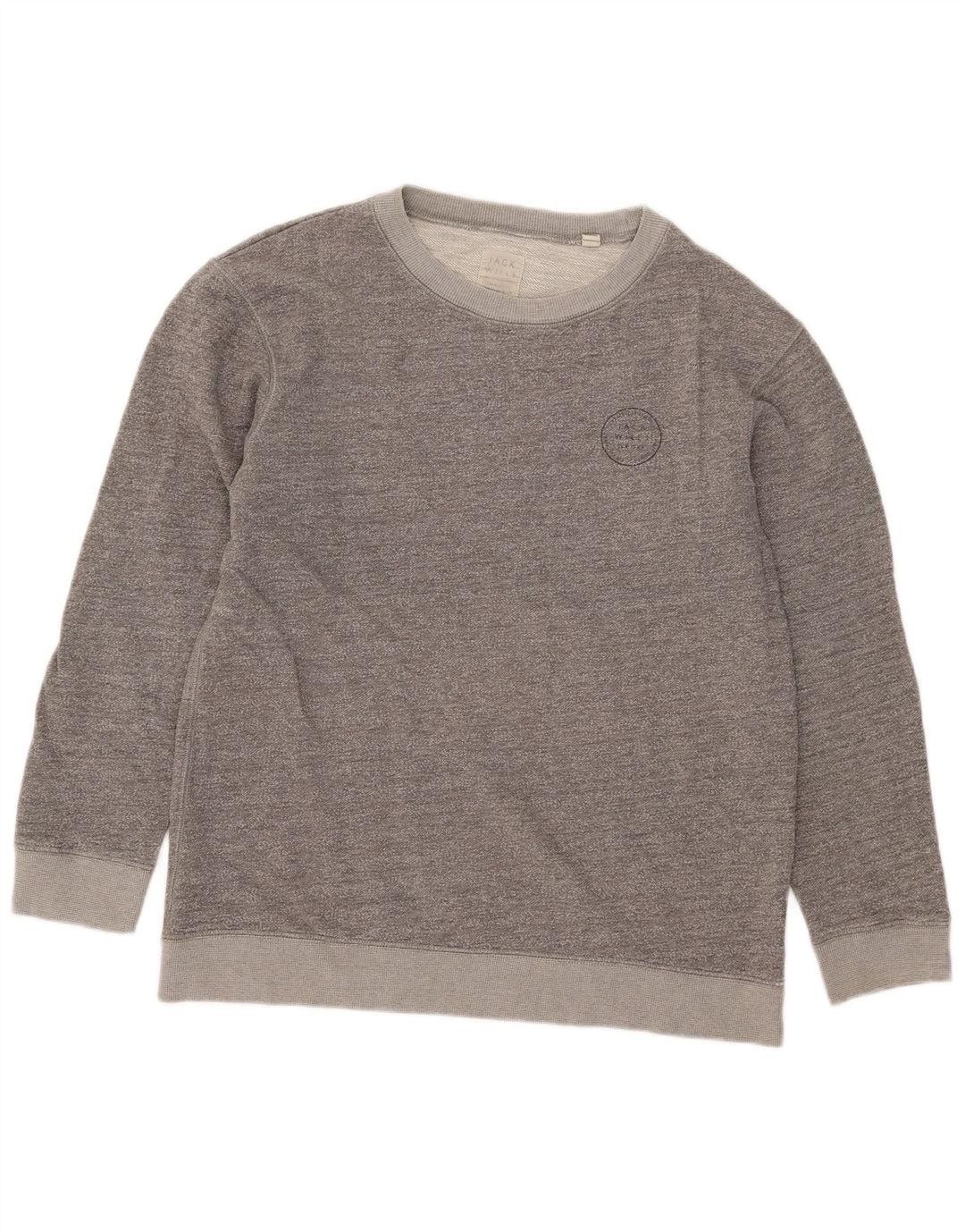 Jack Wills Dame Sweatshirt Jumper UK 12 Medium Grey Flecked Bomuld