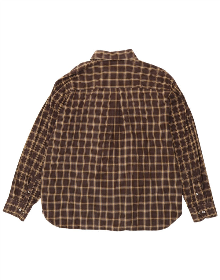 Izod herreskjorte XL brun ternet bomuld