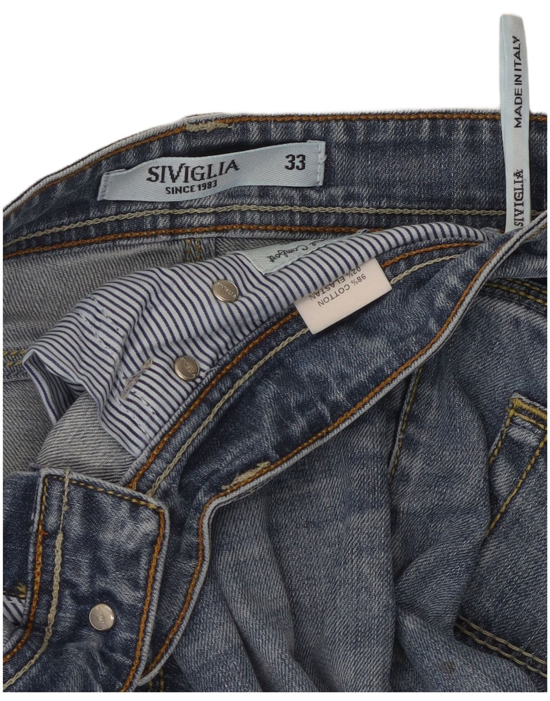 SIVIGLIA Straight jeans til mænd W33 L30 blå bomuld