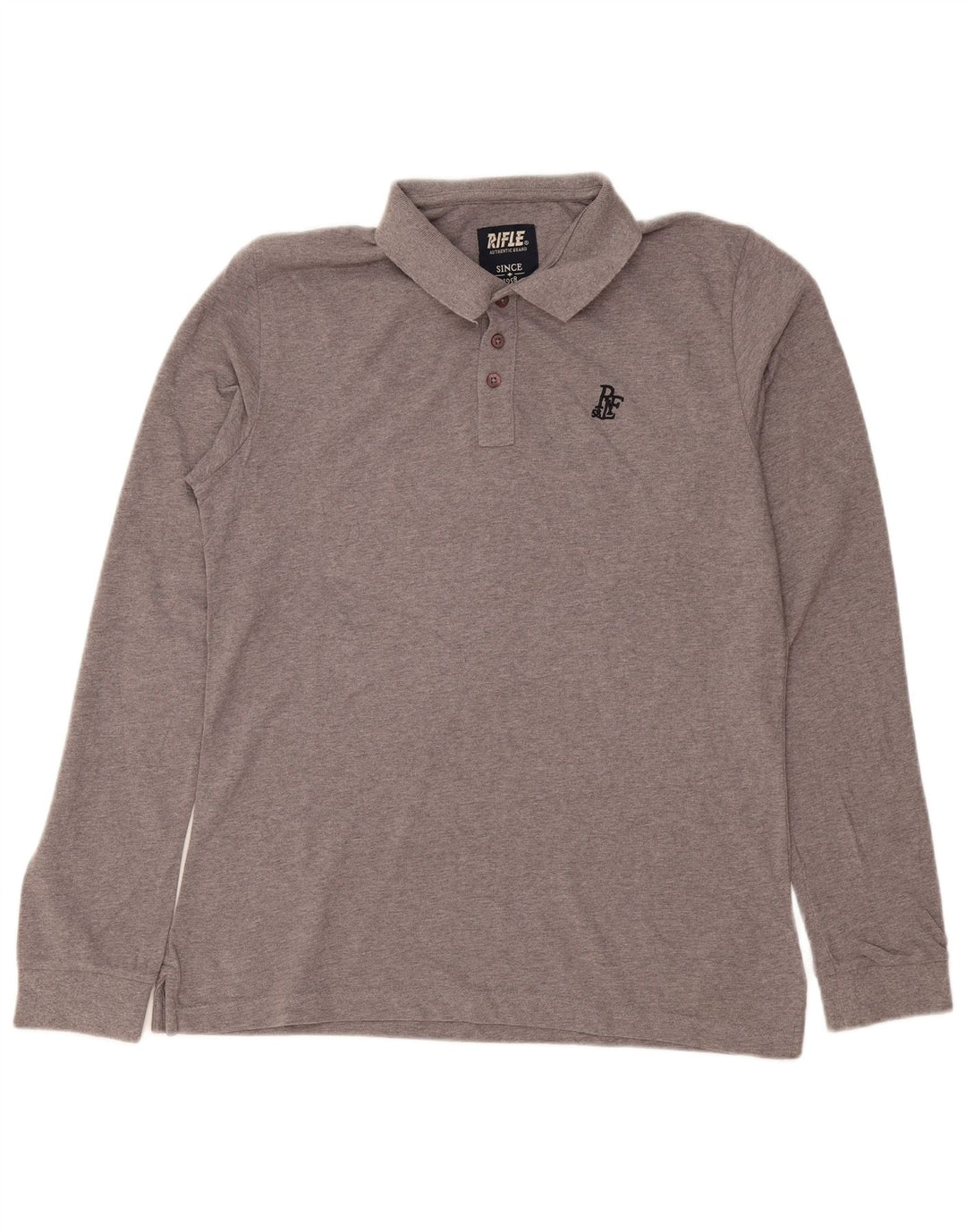 Rifle Langærmet herre poloshirt XL Grå Flecked