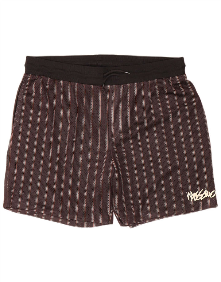 MOSSIMO Mens Graphic Swimming Shorts 2XL  Black Striped Polyester