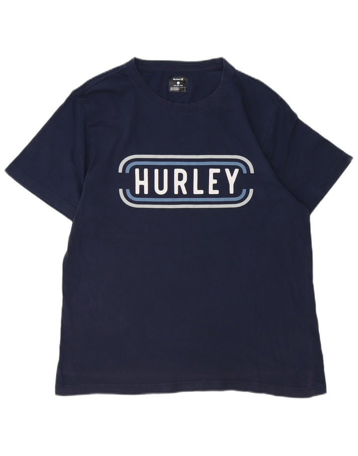 Hurley Herre grafisk T-shirt Top Stor marineblå bomuld