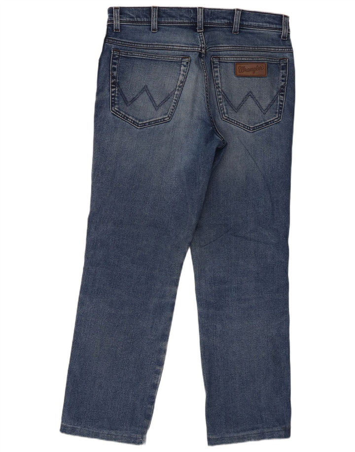 Wrangler Herre Texas Straight Jeans W34 L29 Blå Bomuld