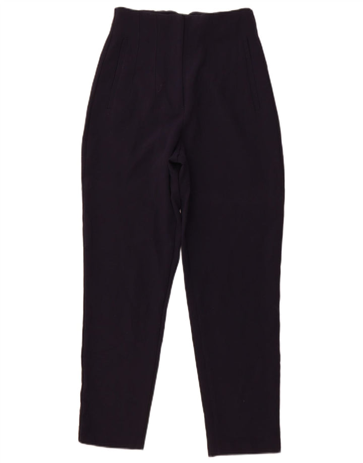 ZARA højtaljede koniske bukser til kvinder XS W24 L26 Marineblå