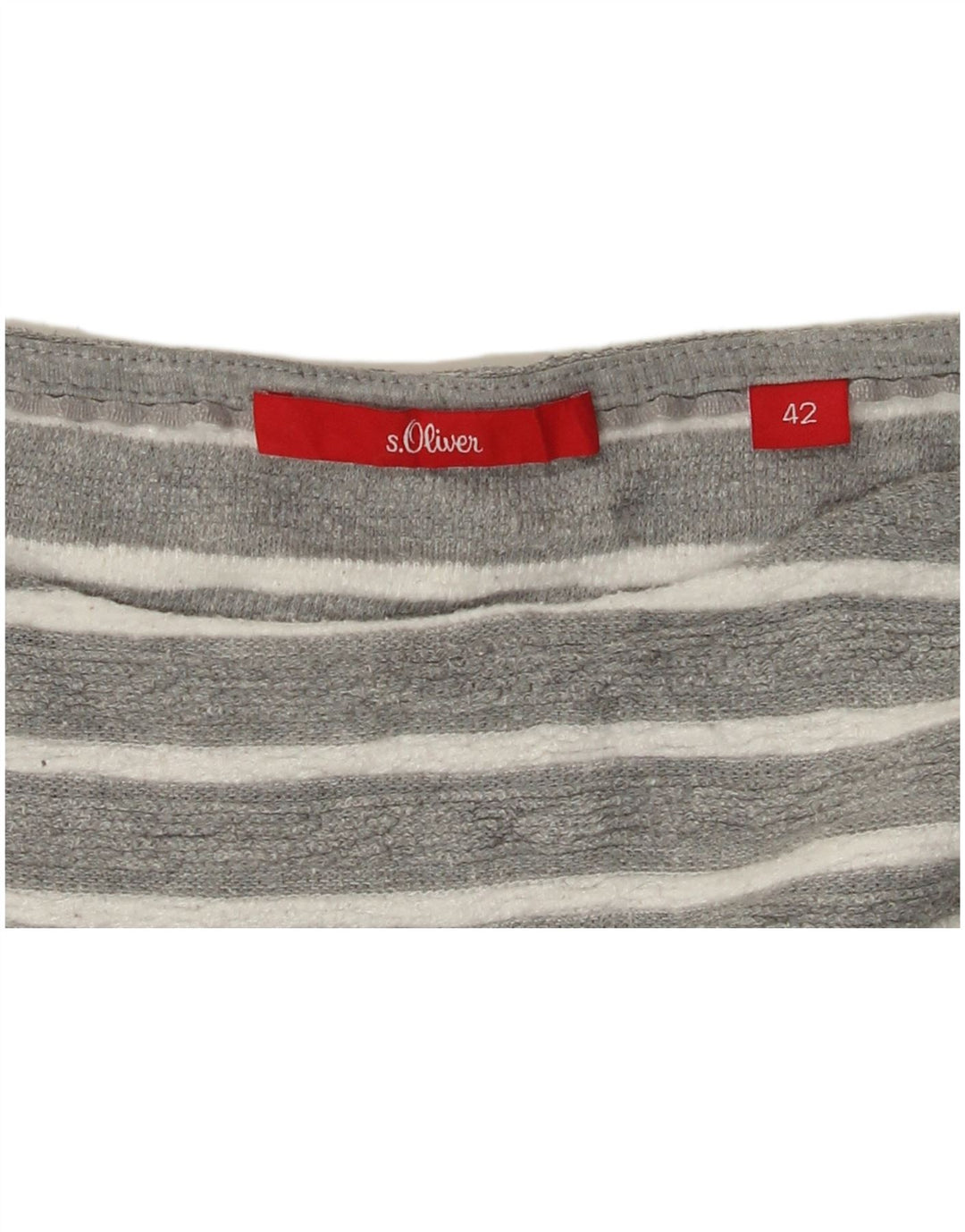 S.OLIVER Womens Top 3/4 Sleeve IT 42 Medium Grey Striped