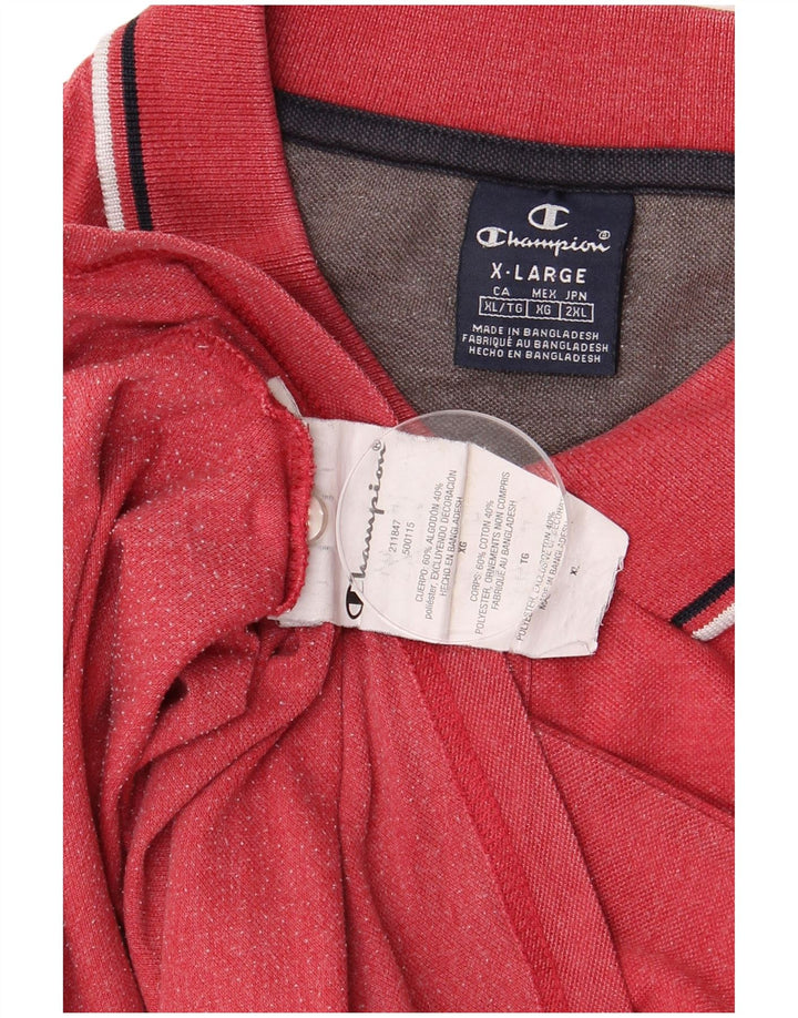 CHAMPION Polo Shirt til mænd XL Rød Bomuld