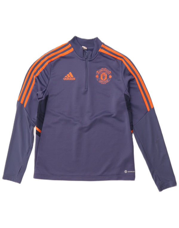 ADIDAS Boys Manchester United Pullover Træningsdragt Top 13-14 år Blå