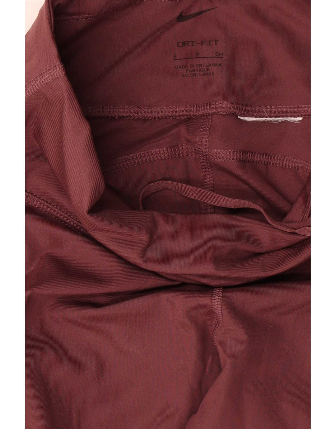 Nike Dame Dri Fit Leggings UK 8 Small Burgundy
