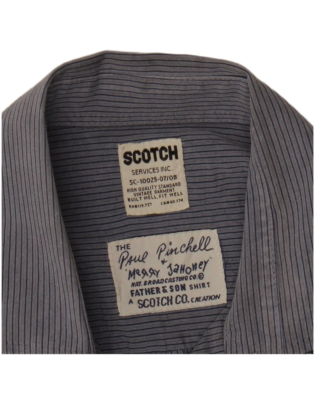 SCOTCH & SODA Herreskjorte Medium Blue Pinstripe