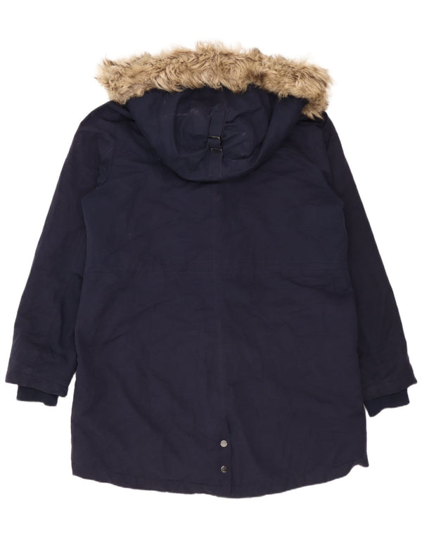 Marks & Spencer Dame Oversized Hooded Parka Jacket UK 14 Large Navy Blue