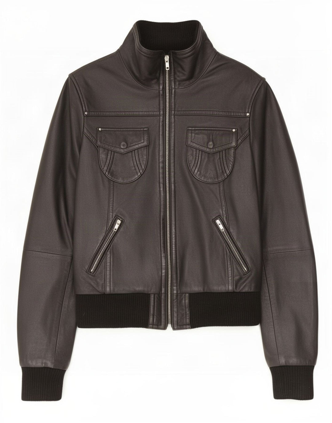 Carrie Hoxton Dame Læderjakke UK 14 Medium Sort