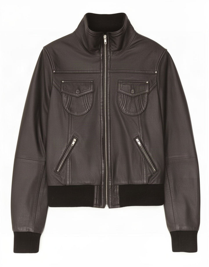 Carrie Hoxton Dame Læderjakke UK 14 Medium Sort