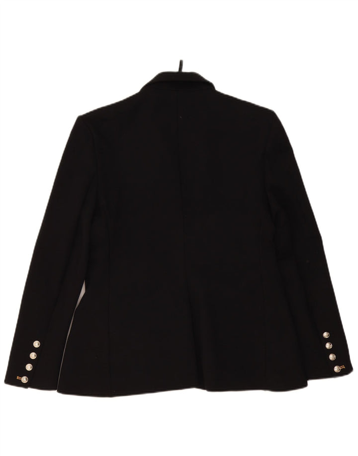 Marks & Spencer Dame 2 Button Blazer Jacket UK 12 Medium Black Viscose