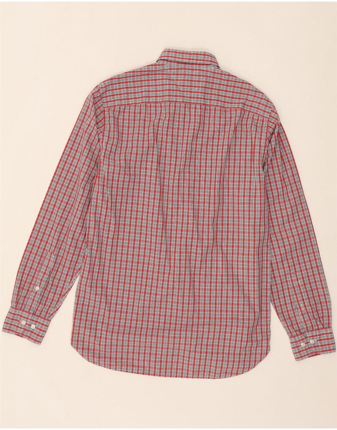 TOMMY HILFIGER Mens Regular Fit Shirt Small Red Check Cotton Vintage Tommy Hilfiger and Second-Hand Tommy Hilfiger from Messina Hembry 