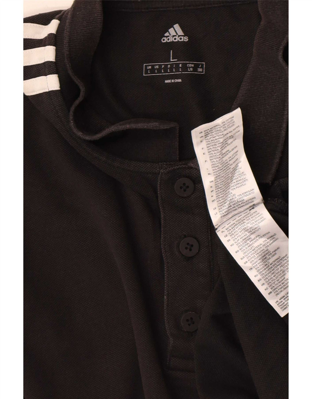 Adidas Polo Shirt til mænd Stor sort bomuld
