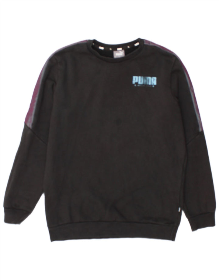Puma Herre Grafisk Sweatshirt Jumper Lille Sort Colourblock Bomuld
