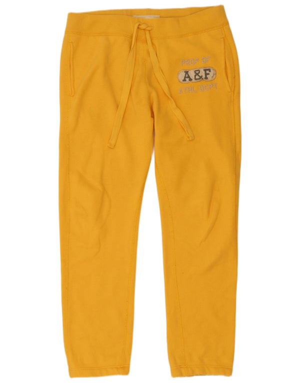 Abercrombie & Fitch Herre grafiske træningsdragt Bukser UK 16 Large Yellow