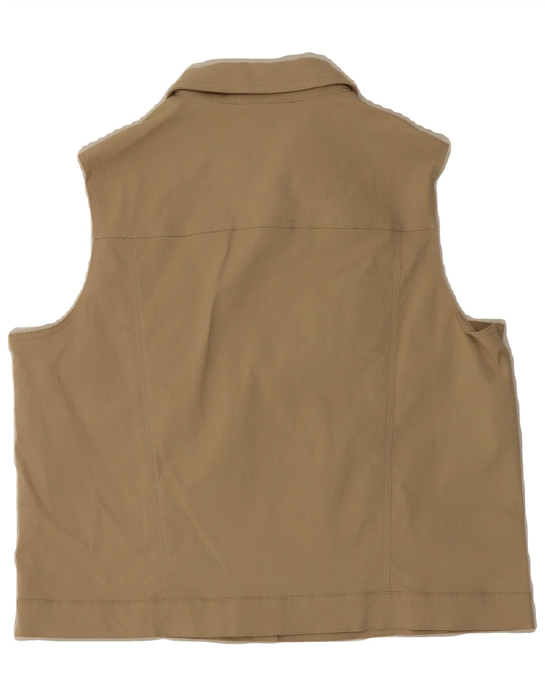 YESSICA Womens Sleeveless Shirt IT 46 Large Beige Cotton Vintage Yessica and Second-Hand Yessica from Messina Hembry 