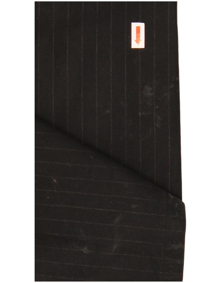 TOMMY HILFIGER bukser med lige jakkesæt til kvinder W32 L32 sort stribet bomuld