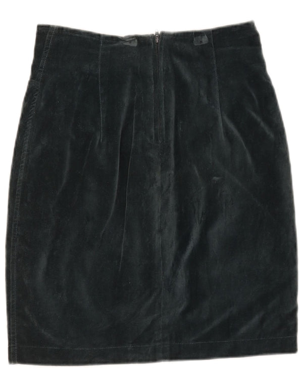 Pancaldi Kvinder Højtalje Velvet Pencil Skirt IT 42 Medium W27 Blå