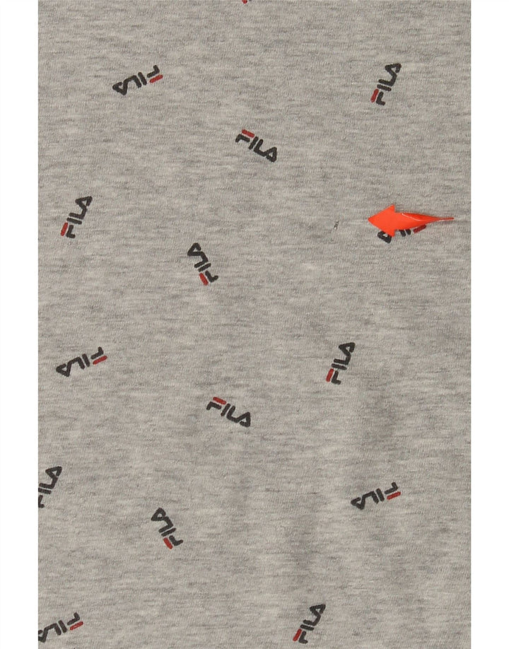 FILA Herre Grafisk T-Shirt Top Stor Grå Bomuld