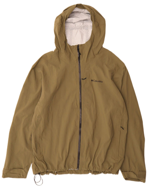 Columbia Regnjakke med hætte til mænd UK 44 2XL Grøn Nylon Sports