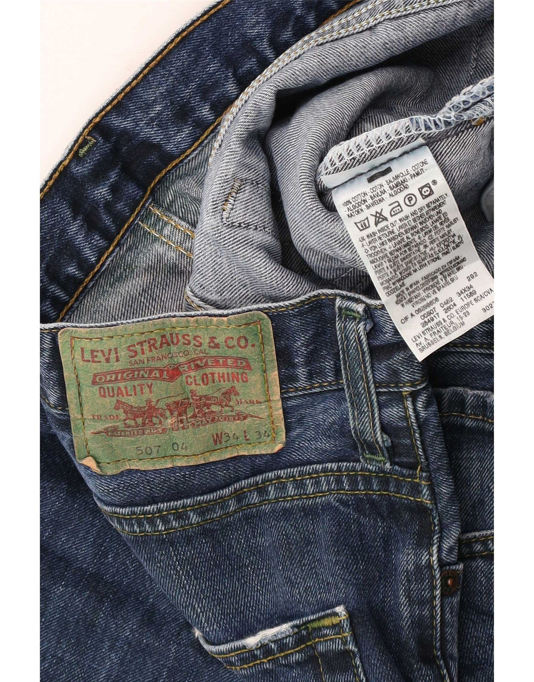 Levi's Herre 507 Bootcut Jeans W34 L34 Blå Bomuld
