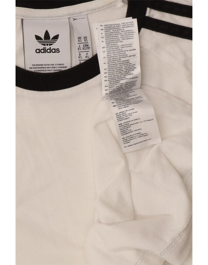 ADIDAS Herre T-Shirt Top XS Hvid Bomuld
