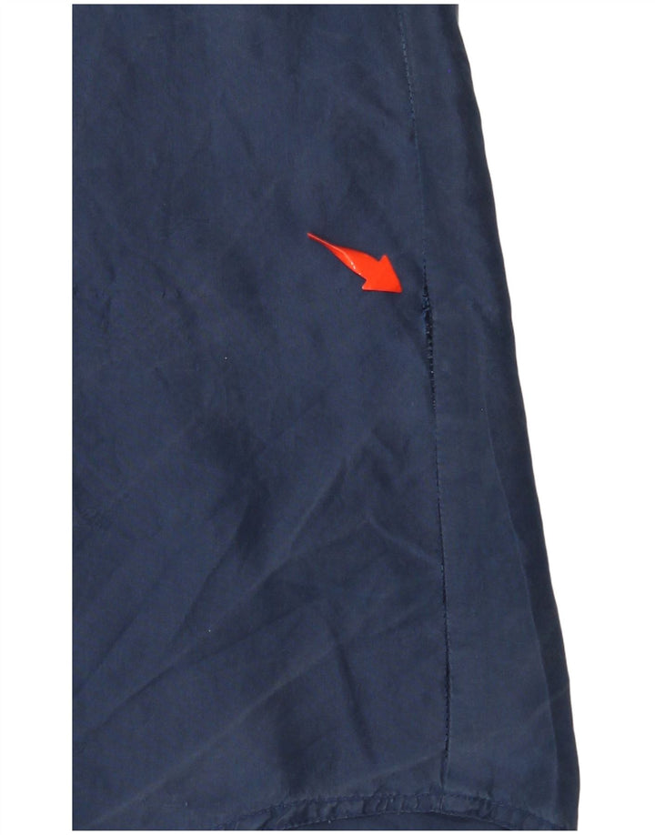 VINTAGE Oversized skjorte til kvinder UK 10 Lille marineblå silke