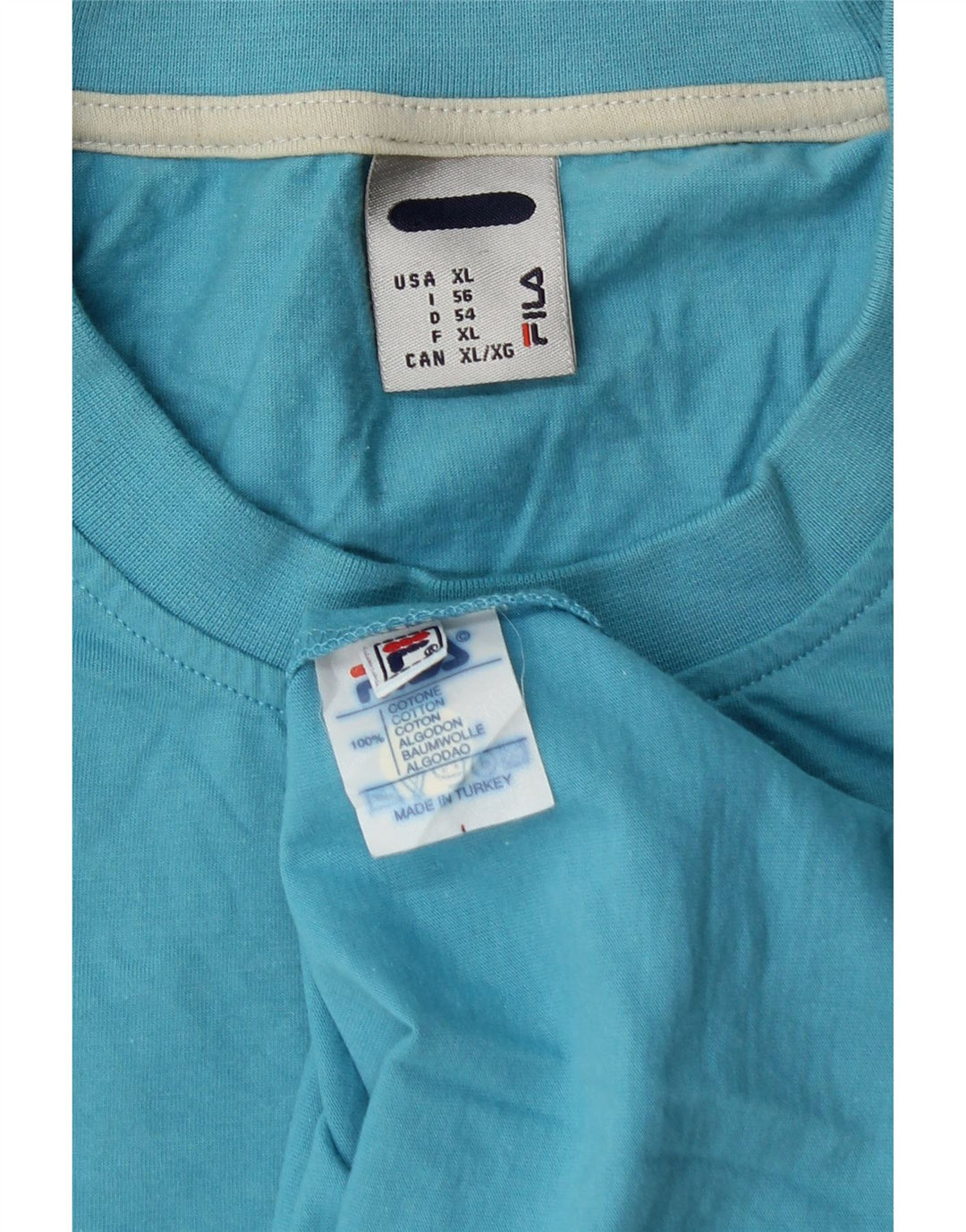 FILA Herre T-Shirt Top XL Blå Bomuld