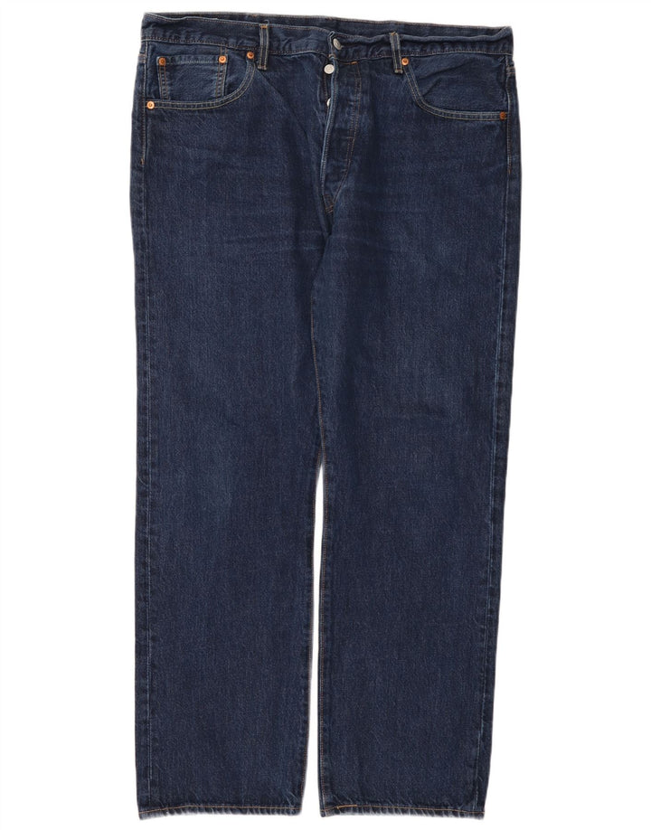Levi's Herre 501 Straight Jeans W38 L30 Marineblå Bomuld