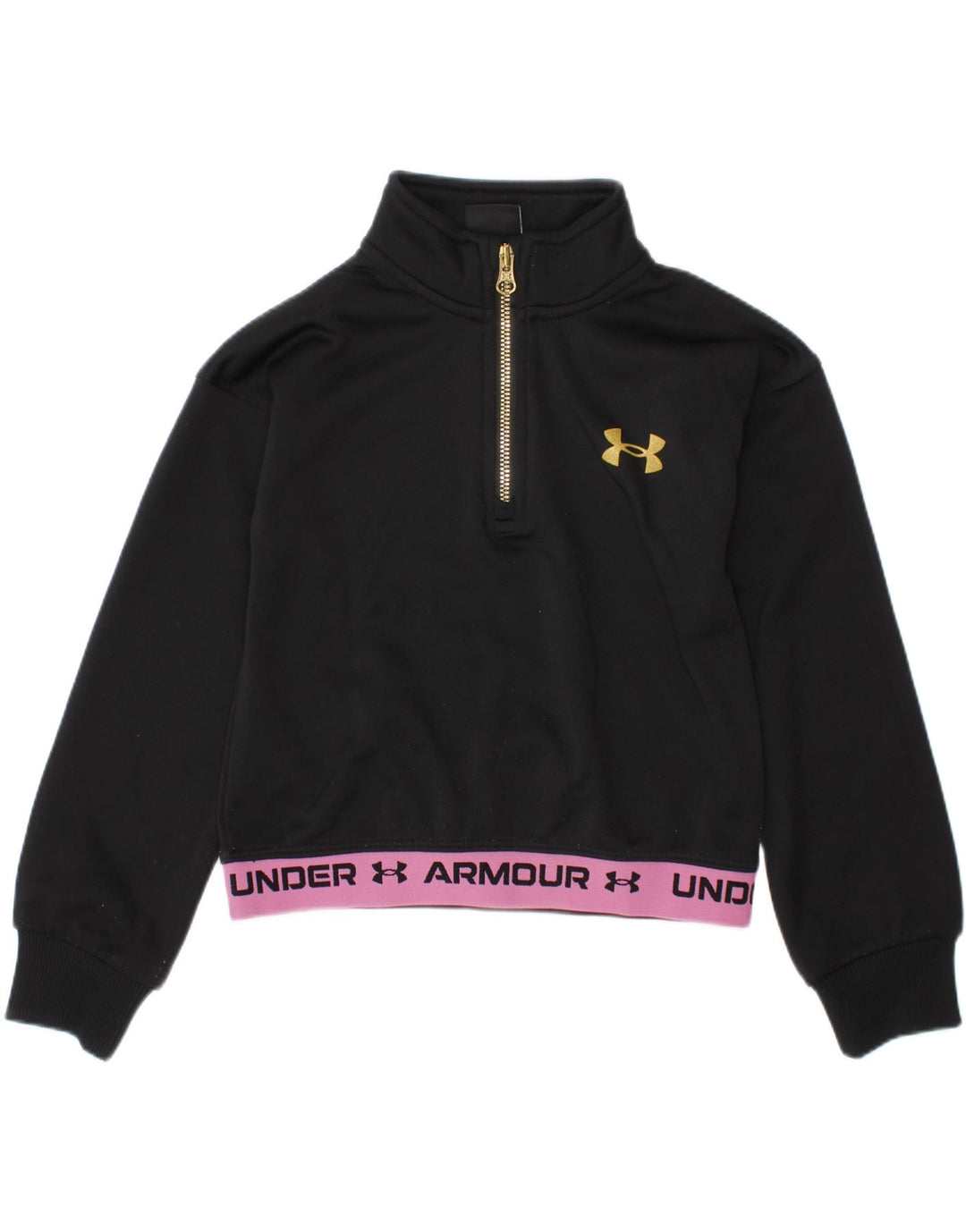 UNDER ARMOUR Sweatshirt med lynlås til piger 4-5 år Sort Colourblock