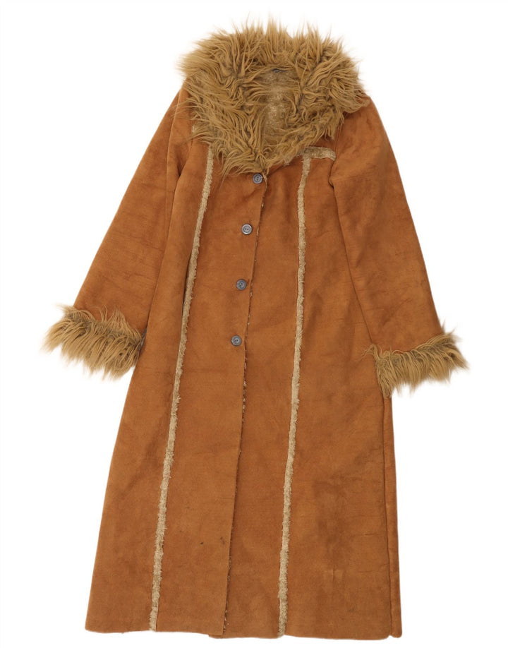 Dunnes Sherpa Overfrakke til kvinder UK 8 Small Beige