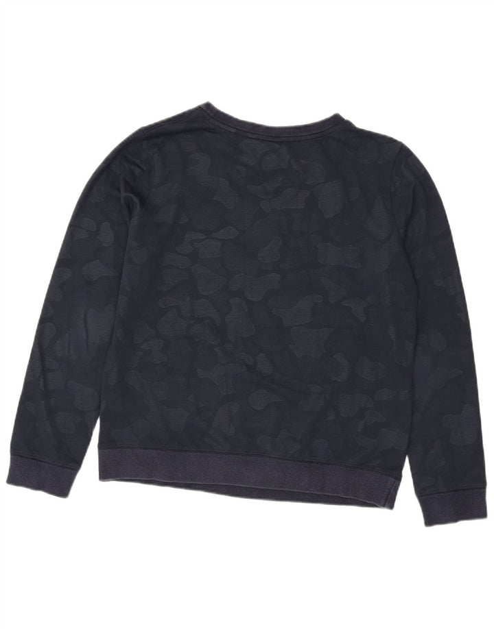Adidas Dame Grafisk Sweatshirt Jumper UK 12 Medium Navy Blue Camouflage