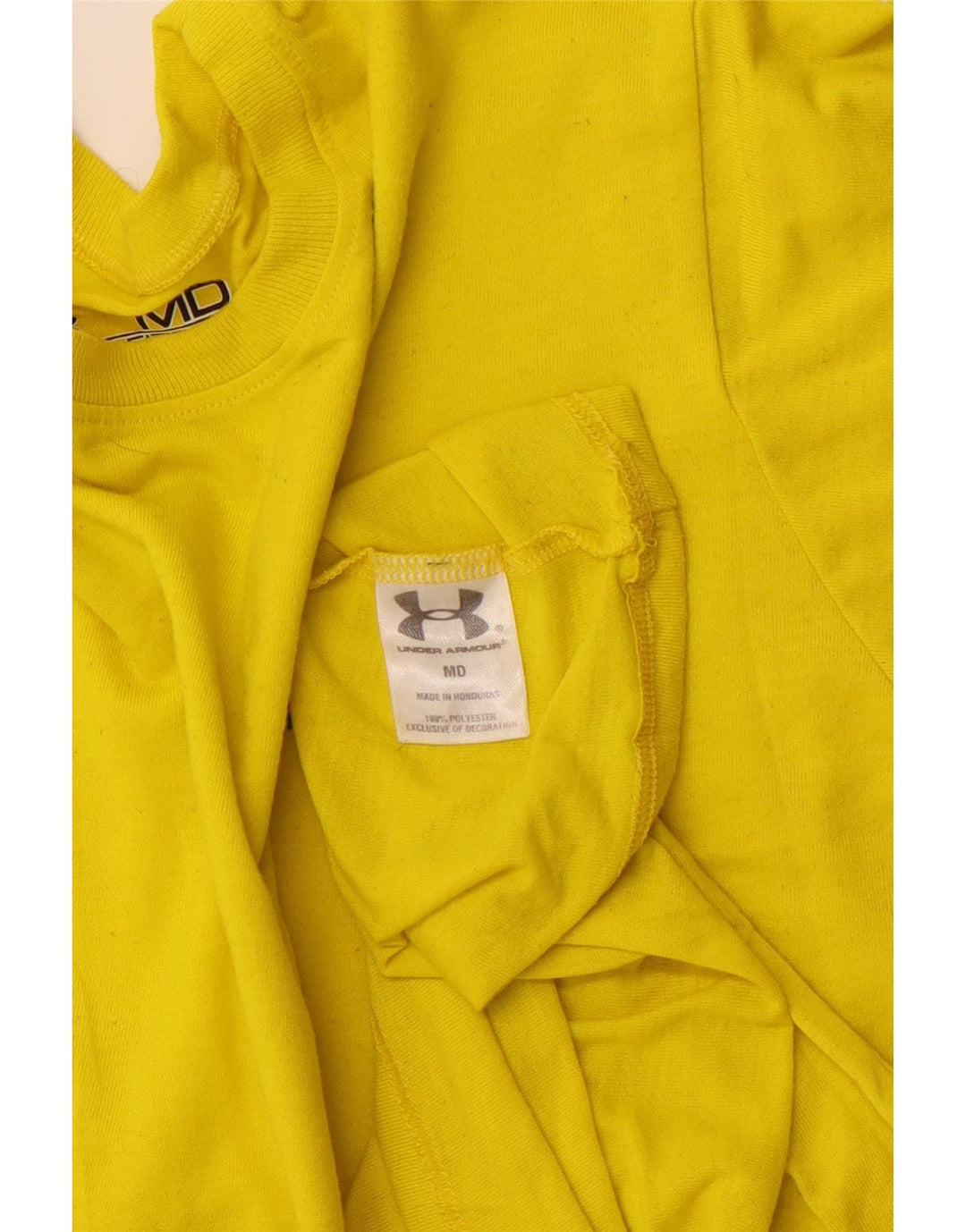 Under Armour T-Shirt Top UK 12 Medium Gul Polyester