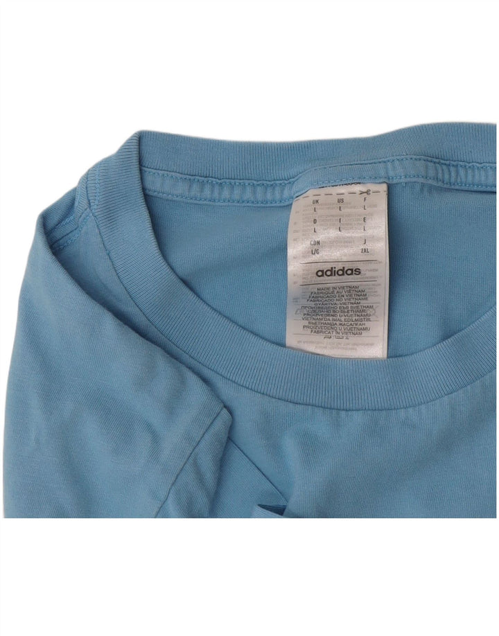 Adidas Herre T-Shirt Top Stor Blå Bomuld