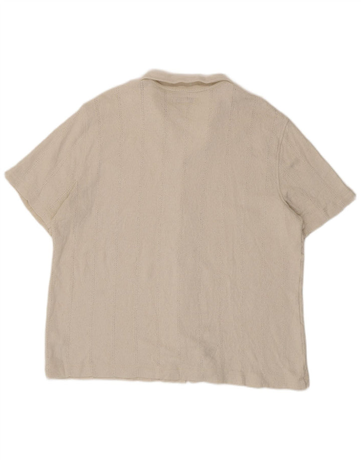 Marks & Spencer Kortærmet Herreskjorte 2XL Off White Bomuld