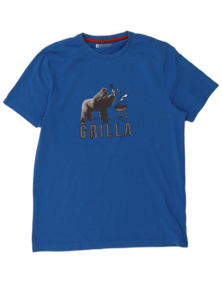 Mountain Warehouse Herre grafisk T-shirt top mellemblå bomuld