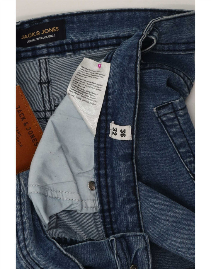 Jack & Jones Herre Slim Straight Jeans W36 L26 Blå Bomuld