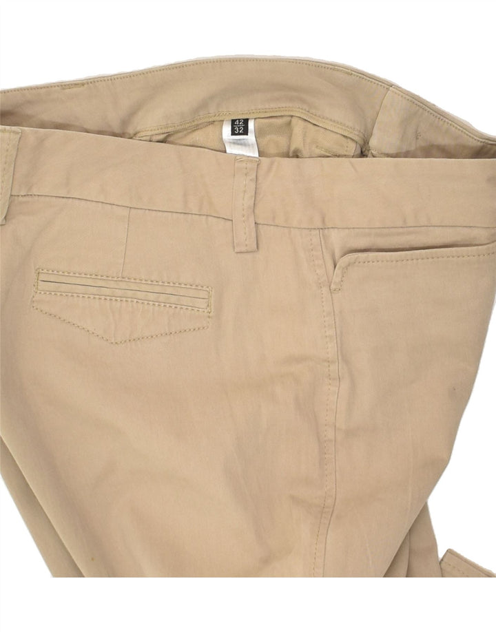 MASSIMO DUTTI Womens Straight Casual Trousers W32 L32 Beige Cotton | Vintage Massimo Dutti | Thrift | Second-Hand Massimo Dutti | Used Clothing | Messina Hembry 