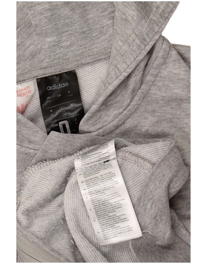 ADIDAS piger grafisk hættetrøje med lynlås 13-14 år grå bomuld